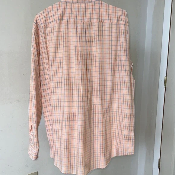 Brooks Brothers Peach and Blue Checkered Shirt XL - Picture 3 of 3